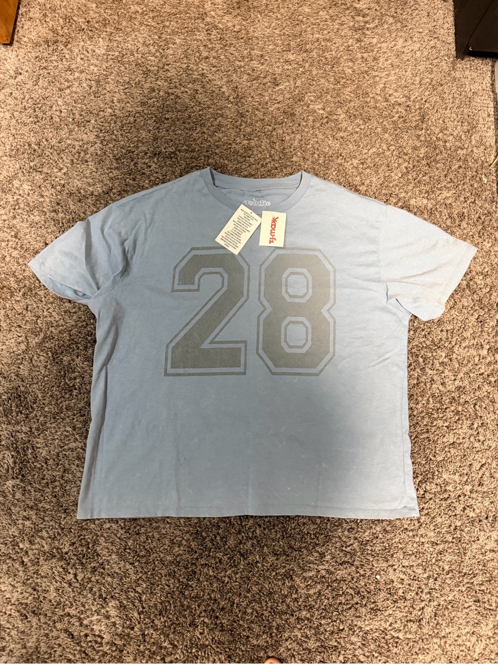 Women’s Game Day Oversized Numbered Jersey T-Shirt Blue NWT